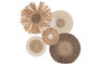 DKD Home Decor Set de 5 piezas de decoración de pared de rafia y yute Natural