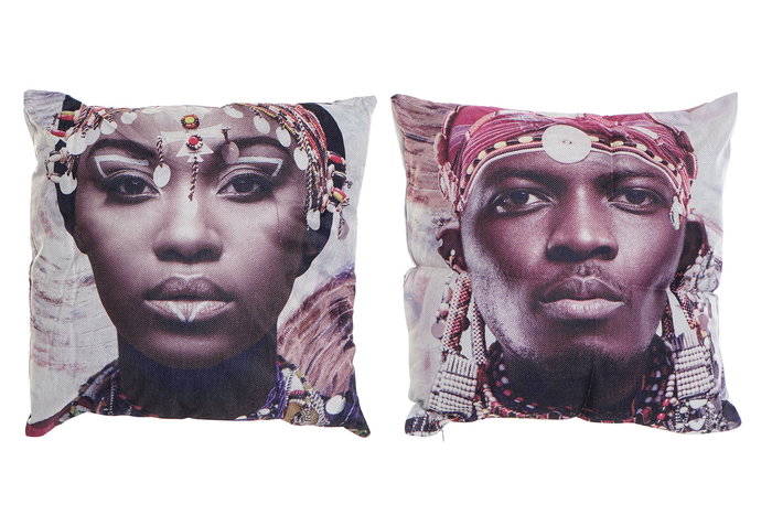 DKD Home Decor Cojin Colonial Multicolor 10 x 45 x 45 cm (4 Unidades) DKD Home Decor Cojin Colonial Multicolor 10 x 45 x 45 cm (4 Unidades)