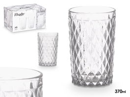 Vivalto Vaso Diamante Transparente 370 ml 8 x 12.8 x 8 cm (Set de 24)