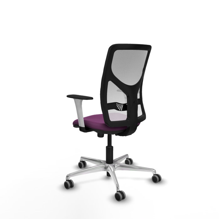 PIQUERAS Y CRESPO Silla de oficina Motilla con mecanismo Sincro, Morado y Blanco