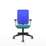 PIQUERAS Y CRESPO Silla de oficina Motilla con mecanismo Sincro, Turquesa y Azul