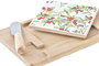 DKD Home Decor Set de 3 Tablas para Aperitivo de Bambú y Gres, Rojo, Natural y Blanco