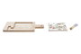 DKD Home Decor Set de 3 Tablas para Aperitivo de Bambú y Gres, Rojo, Natural y Blanco