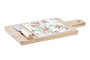 DKD Home Decor Set de 3 Tablas para Aperitivo de Bambú y Gres, Rojo, Natural y Blanco