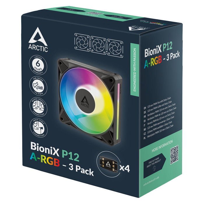 ARCTIC BioniX P14 A-RGB Pack de 3 ventiladores de caja