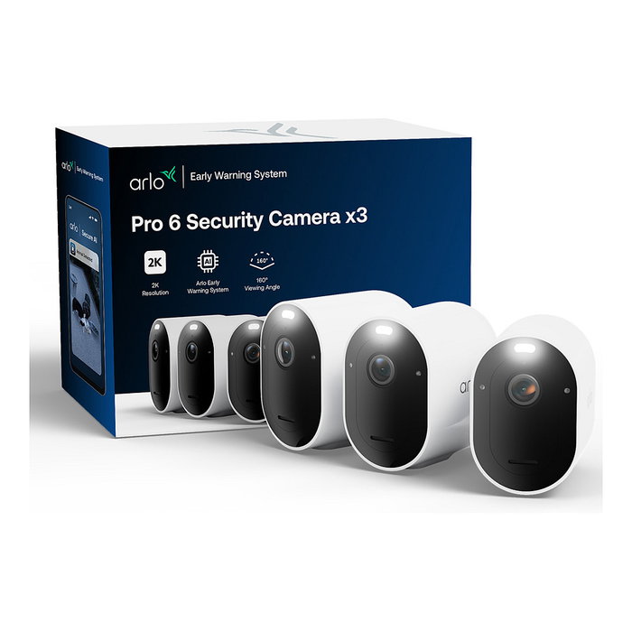 Arlo Kit de cámaras de vigilancia Arlo Pro 6 2K+ con 3 cámaras Arlo Kit de cámaras de vigilancia Arlo Pro 6 2K+ con 3 cámaras