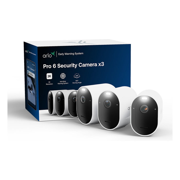 Arlo Pro 6 Kit de 3 Cámaras de Seguridad 2K+ WiFi Arlo Pro 6 Kit de 3 Cámaras de Seguridad 2K+ WiFi