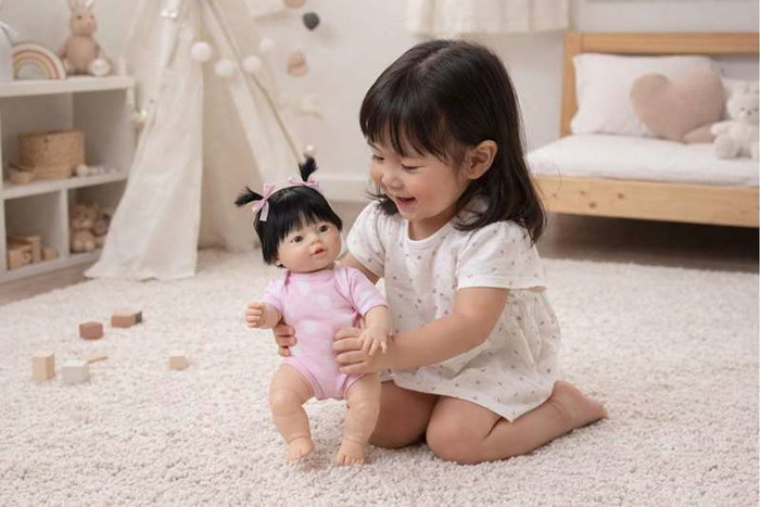 Berjuan Muñeca Newborn 38 cm niña asiática con ropa - Ref 17061-18 38