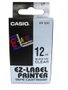 Casio XR-12X Cinta para Etiquetadora 12 mm x 8 m Negro sobre Transparente