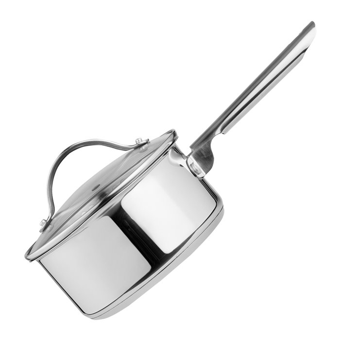 Day Batería Cocina 3 Piezas Acero Inoxidable con Tapas Cristal Válvula Vapor Apta Inducción Gas Eléctrica Vitrocerámica