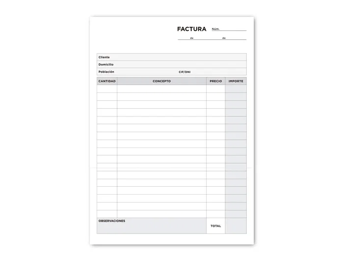 Liderpapel Talonario de facturas cuarto original y copia T217 sin I.V.A. Liderpapel Talonario de facturas cuarto original y copia T217 sin I.V.A.