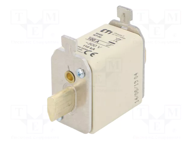 ETI POLAM Fusible NH00 de cerámica industrial 100A 500VAC