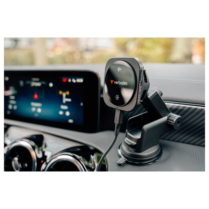 Verbatim Charge 'n' Drive Ice Cooling Qi2 Cargador Inalámbrico Magnético para Coche Verbatim Charge 'n' Drive Ice Cooling Qi2 Cargador Inalámbrico Magnético para Coche