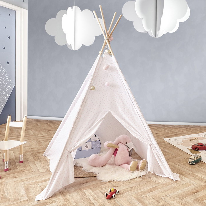 Home Deco Kids Tienda India Tipi Blanca para Niños Colección Vallée Outlet Poliéster