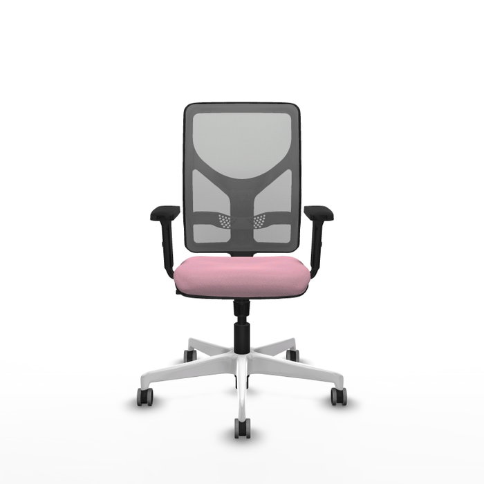 PIQUERAS Y CRESPO Silla de oficina Motilla con mecanismo Sincro, Rosa y Gris