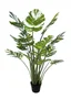 DKD Home Decor Planta Monstera Verde y Blanco con Base de Cemento