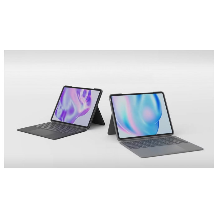 Logitech Combo Touch para iPad Air, Gris, QWERTZ Alemán, con Trackpad