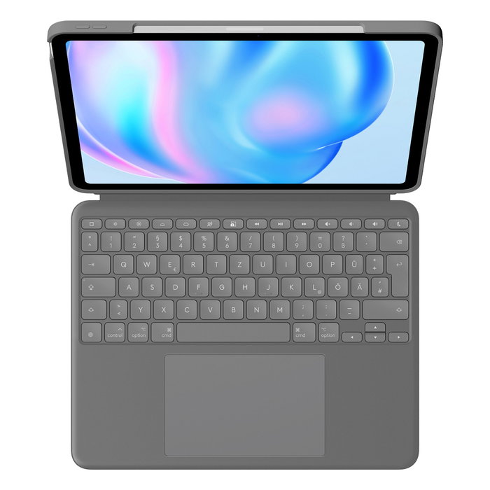 Logitech Combo Touch para iPad Air, Gris, QWERTZ Alemán, con Trackpad