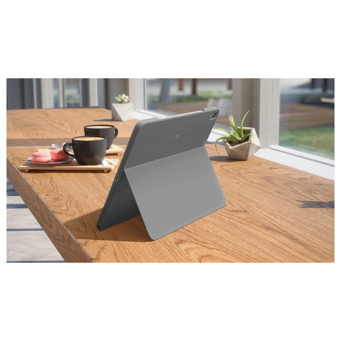 Logitech Combo Touch para iPad Air, Gris, QWERTZ Alemán, con Trackpad