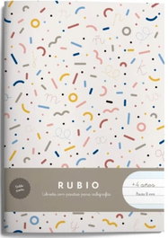 RUBIO PAPELERIA Libreta A5 de 44 hojas con pauta Montessori de 8 mm y margen