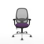 PIQUERAS Y CRESPO Silla de oficina Cilanco con mecanismo Sincro/Traslack, Morado y Gris