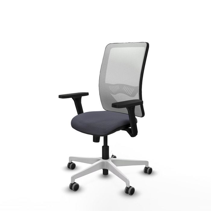 PIQUERAS Y CRESPO Silla de oficina Zulema con mecanismo Sincro, Gris oscuro y Blanco