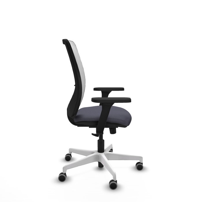 PIQUERAS Y CRESPO Silla de oficina Zulema con mecanismo Sincro, Gris oscuro y Blanco