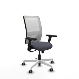 PIQUERAS Y CRESPO Silla de oficina Zulema con mecanismo Sincro, Gris oscuro y Blanco