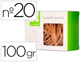 Q-connect Gomillas elásticas 100 gr, número 20, 200 x 2 mm