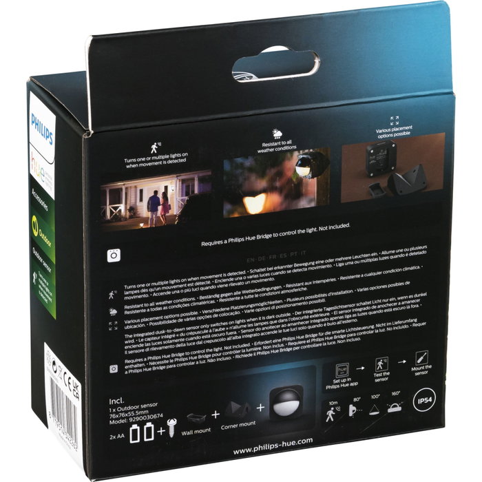 Philips Hue Sensor de movimiento exterior - Negro Philips Hue Sensor de movimiento exterior - Negro
