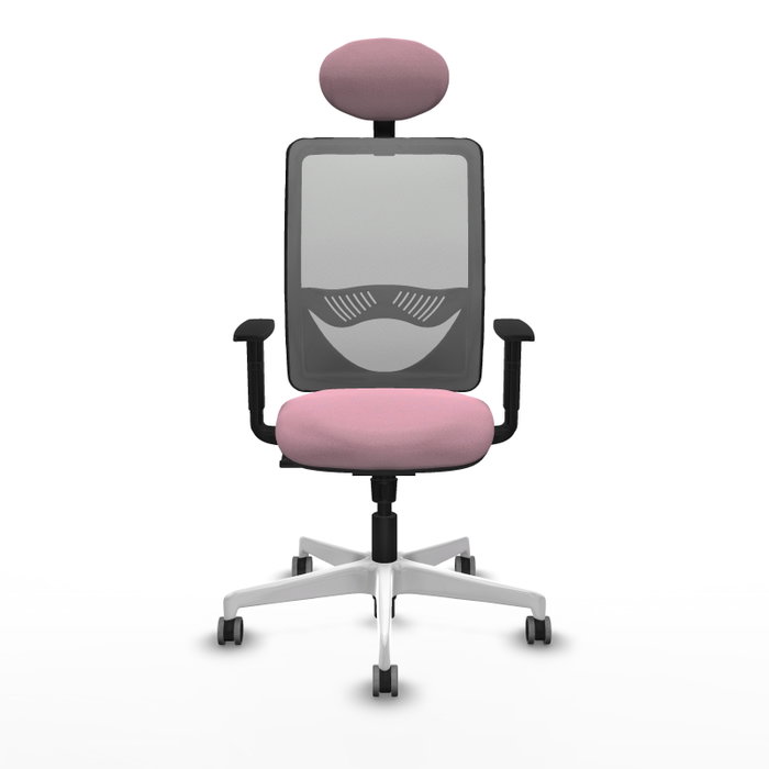 PIQUERAS Y CRESPO Silla de oficina Zulema Rosa y Gris con Mecanismo Sincro