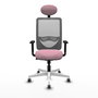 PIQUERAS Y CRESPO Silla de oficina Zulema Rosa y Gris con Mecanismo Sincro