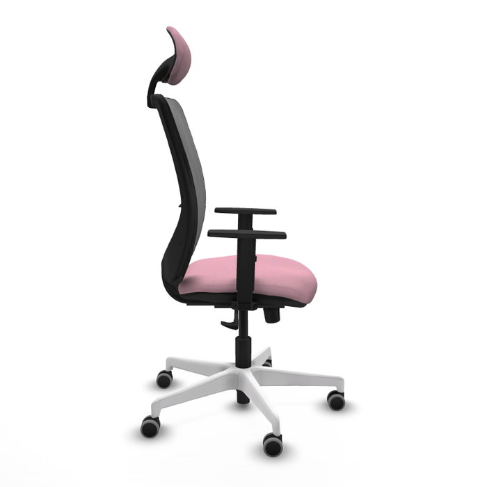 PIQUERAS Y CRESPO Silla de oficina Zulema Rosa y Gris con Mecanismo Sincro