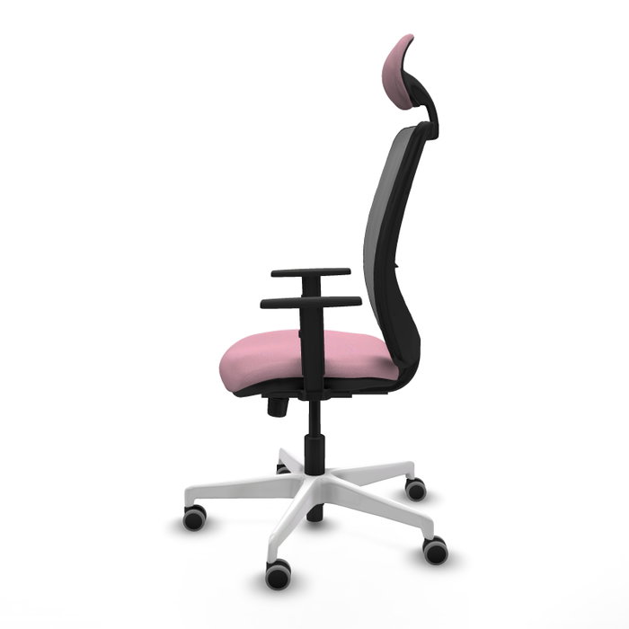 PIQUERAS Y CRESPO Silla de oficina Zulema Rosa y Gris con Mecanismo Sincro