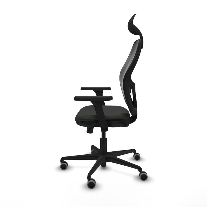 PIQUERAS Y CRESPO Silla de oficina Jorquera con mecanismo Sincro/Traslack, Brazos 3D y Cabecero Fijo, Negro