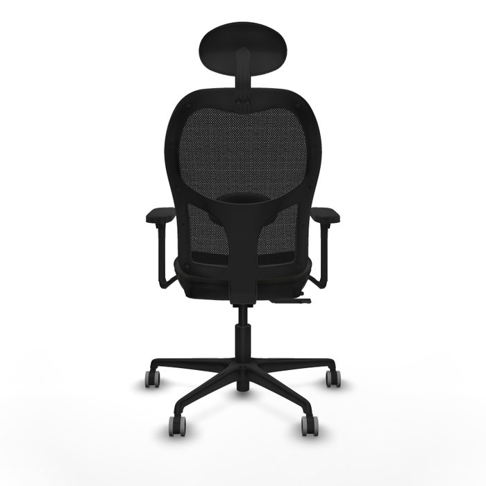 PIQUERAS Y CRESPO Silla de oficina Jorquera con mecanismo Sincro/Traslack, Brazos 3D y Cabecero Fijo, Negro