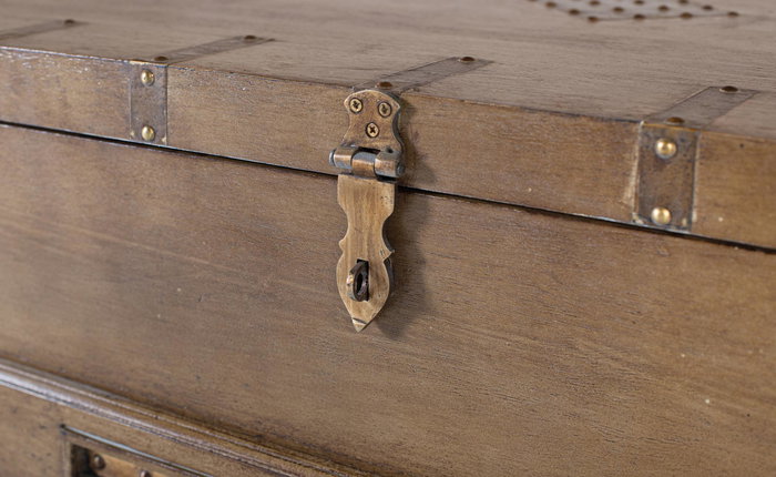 GINER Y COLOMER Mesa de Centro Baúl Madera Maciza Mango Tapa Abatible Caja Frontal