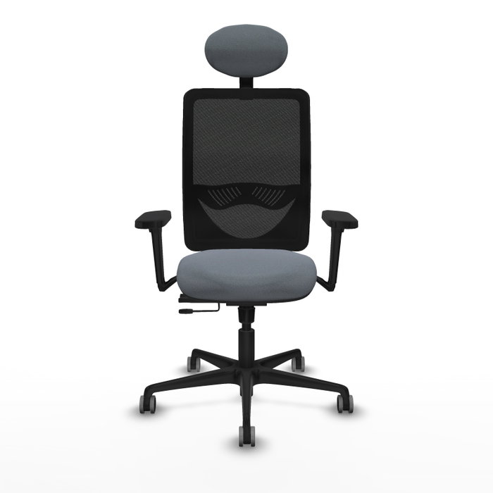 PIQUERAS Y CRESPO Silla de oficina Zulema con mecanismo Sincro/Traslack, Gris y Negro