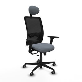 PIQUERAS Y CRESPO Silla de oficina Zulema con mecanismo Sincro/Traslack, Gris y Negro