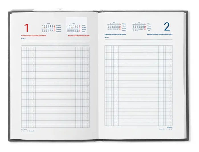 Liderpapel Dietario 2027 Octavo Azul