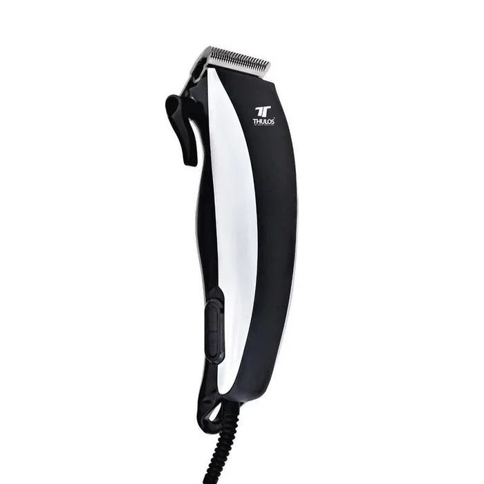 Thulos Kit de barbero profesional cortapelos CP1352 con motor AC 10W, cuchilla de acero inoxidable ajustable, 4 guías, peine, tijeras y aceite