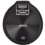 Aiwa PCD-810RD Reproductor CD/MP3 Portátil a Pilas Recargables y USB, Auriculares Graves Profundos, Antigolpes ESP, Negro y Rojo