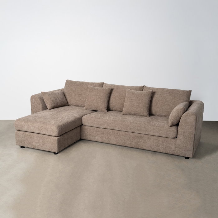 Ixia Sofá Chaise Longue Reversible Marrón Claro