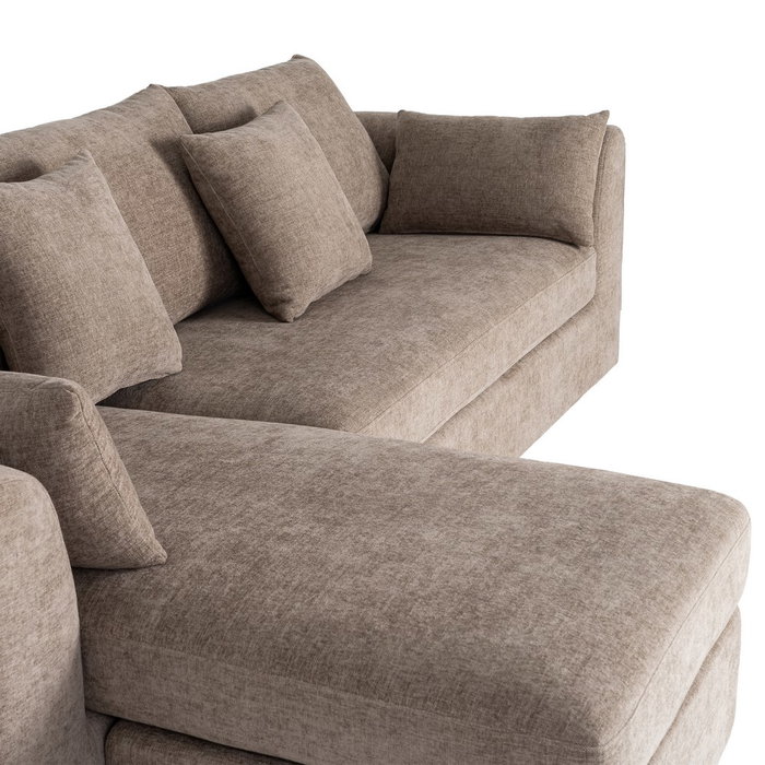 Ixia Sofá Chaise Longue Reversible Marrón Claro