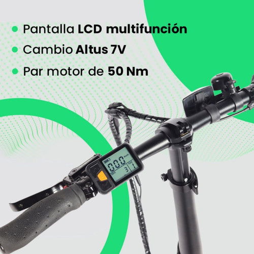 Youin Bicicleta Eléctrica Plegable Urbana Oslo Bk1900 20" Motor 250w Batería Tija Sillín Frenos Hidráulicos Shimano 7v Autonomía 45km