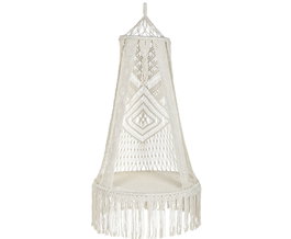 DKD Home Decor Silla Colgante Crudo Algodón Macramé 82 x 170 x 82 cm