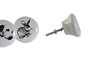 DKD Home Decor Pomo Cerámica Metal Blanco Negro 6.5 x 4 x 4 cm (24 Unidades)