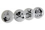 DKD Home Decor Pomo Cerámica Metal Blanco Negro 6.5 x 4 x 4 cm (24 Unidades)