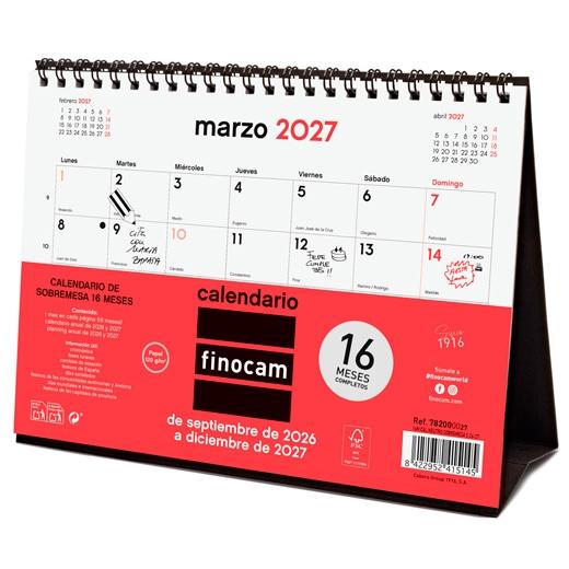 Finocam Calendario de Sobremesa 16 Meses 2026-2027 Neutro 210x150mm Finocam Calendario de Sobremesa 16 Meses 2026-2027 Neutro 210x150mm