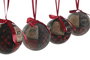DKD Home Decor Bola Navidad Alpina Rojo Negro Cuadros Set 14 Piezas 25x16x25 cm